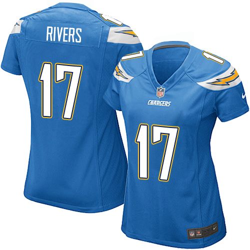 Women's Game Philip Rivers Nike Jersey Electric Blue Alternate - #17 NFL Los Angeles Chargers